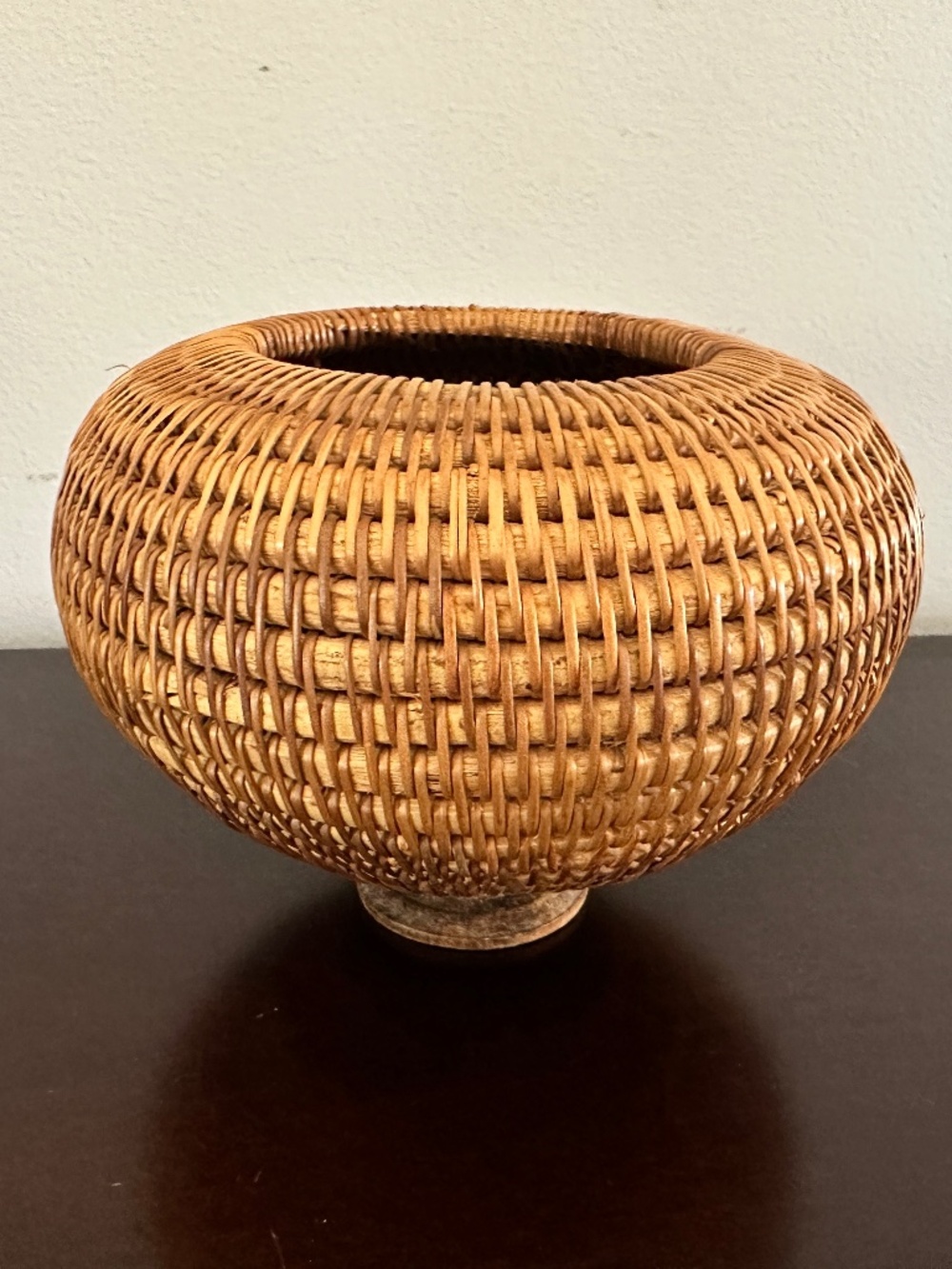 Vintage Woven Lombok Intricate Basket Footed